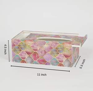 HF artisanat MDF émail boîte à mouchoirs en bois stockage de serviettes intérieures et extérieures pour salon chambre jardin ménage décor - Product Image 3