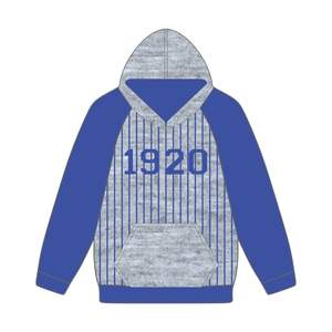 Année de fondation 1920 Zeta Phi Beta Gris Corps Bleu Raglan Pinstripes Pull À Capuche Sororité Vêtements Personnalisé Divine Neuf HBCU - Product Image 2