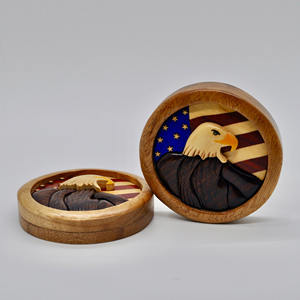 Customizable Natural Wood Working Intarsia for Home Decor Round Shape <b>Wooden</b> Carving <b>Plaque</b> - Product Image 6