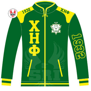 Chaqueta Deportiva de Algodón para Mujer con Bordado de la Hermandad Chi Eta Phi |   Chaqueta de Carreras de Algodón Twill Personalizada con Bordado de Hermandad para Mujer - Product Image 4