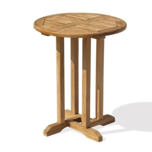 โต๊ะอาหารไม้สักทรงกลมทันสมัย โต๊ะกาแฟสูงสำหรับใช้งานกลางแจ้ง เหมาะสำหรับบ้าน ร้านอาหาร บาร์ ราคาขายส่ง - Product Image 4