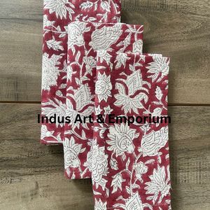 Juego de 6 servilletas y 6 esteras de algodón indio, estampado Floral - Product Image 4