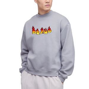 Sudadera de cuello redondo de gran tamaño personalizada para hombre, jersey de 100% algodón con hombros caídos, ropa informal de estilo básico, sudaderas con capucha y sudadera para hombre - Product Image 1