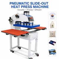 Presse à chaud pneumatique industrielle à double station 50x60cm 50x70cm 60x80cm avec glissière automatique pour transfert thermique DTF et sublimation
