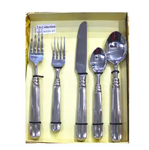 新款定制镀银镍金属餐具套装，带勺子叉刀餐具套装，用于桌面装饰