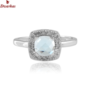 แฟชั่นอินเทรนด์คลาสสิก925สเตอริงเงินธรรมชาติสีฟ้าบุษราคัมสีฟ้าแหวนพลอยหลายสีขาวเครื่องประดับงานปาร์ตี้ - Product Image 2