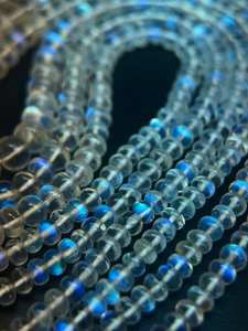 Perles de pierre de lune arc-en-ciel véritable Pierre de lune bleue feu Pierre précieuse en vrac pour la fabrication de bijoux Prix de gros Perles Pierre - Product Image 5