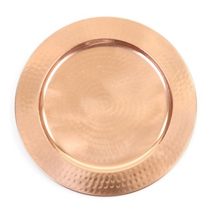 Assiettes de chargeur en métal revêtues de cuivre assiettes à dîner de fête de mariage décoratives pour l'utilisation de salle à manger de café de restaurant d'hôtel - Product Image 6