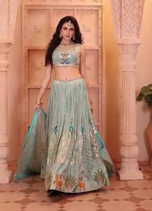 Exquisita ropa tradicional india y pakistaní Boda de lujo Lehenga Choli para novias Damas DE HONOR Celebraciones festivas - Product Image 3
