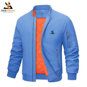 Veste Bomber Unisexe en Toile Style Universitaire avec Manches en Toile, Capuche et Lettrage, pour l'Hiver et le Streetwear - Product Image 1