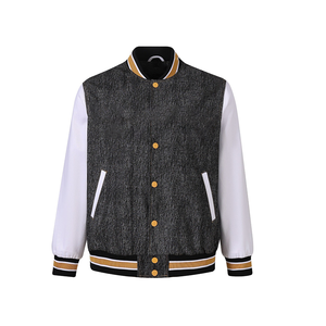 Blouson aviateur en laine noire de l'État de l'Alabama, vêtement de rue personnalisé de qualité supérieure, doublure en satin, fermeture éclair, printemps - Product Image 1