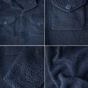 OEM Custom <b>Men's</b> <b>Sherpa</b> Fur Varsity <b>Jacket</b> with Coated Formal Design Windproof Breathable Front Logo Winter Custom Colors - Product Image 6