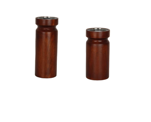 Ensemble 3 bougeoirs à pilier en bois rustiques tailles personnalisées centre de table de noël fabriqué à la main pour la décoration de la maison - Product Image 2