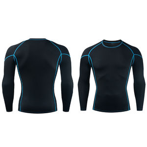 Athletic Men's Compression Shirt Long Sleeve Custom Logo Running Training Gym Base <b>Layer</b> <b>Top</b> with Personalized Design Base <b>Layer</b> - Product Image 3