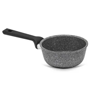 PLANETA Made in Italy diam 16 cm non-stick re-cycled aluminum stone effect color spray coating sauce pan for cooking