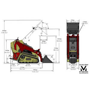 Chargeuse sur chenilles 2025 pour DERETTTE V1000 25HP KUBOTA Diesel MINI SKID STEER Moteur 8 chenilles 1000 LBS Capacité de charge - Product Image 5