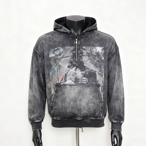 เสื้อฮู้ดดี้ HSI OEM แบบเรียบง่าย สไตล์วินเทจ ลุคซักฟอก ทรงปกติ ผ้าฝ้าย 100% ทรงปกติ เสื้อผ้าแฟลนเนลสำหรับฤดูใบไม้ร่วง - Product Image 2