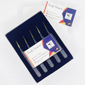 Pinces à épiler professionnelles Somofy Enterprises en acier inoxydable de haute qualité pour extensions de cils, pointe fine, antistatiques, durables - Product Image 2