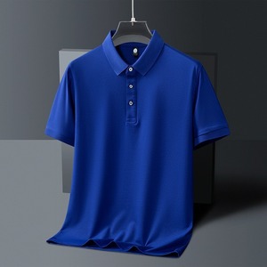 เสื้อโปโลแขนยาวทรงสลิมฟิตสำหรับผู้ชาย, เสื้อโปโลผ้าฝ้ายถักลายทางพิมพ์ลายทางสไตล์ลำลอง - Product Image 5