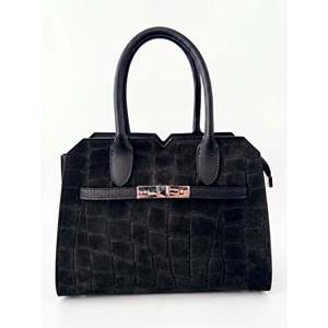 Structured Handbag in Genuine Printed Suede and Dollaro Leather - Made in <b>Italy</b> - Art. 26139 - Product Image 6
