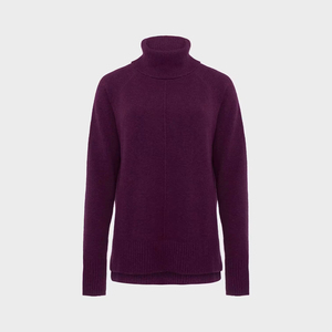 Pull-over col roulé en laine mélangée épaisse pour femme, style décontracté, haut long, idéal pour l'automne ou l'hiver - Product Image 1