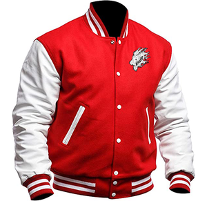 Veste en cuir de laine pour hommes de haute qualité support Baseball Letterman Varsity Design broderie manches en cuir en gros Patchwork - Product Image 6