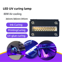 Kepala Pengering UV LED OEM 395nm/365nm Lampu COB untuk Penggunaan Kantor Printer A3/A4 Paduan Aluminium Daya UV 80W/cm Garansi 1 Tahun