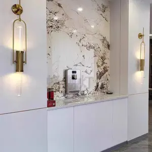 CastorSconna Modern Wall Lamp Warm White Copper Body with Marble Shade for Bedroom and Living Room Indoor Wall <b>Sconces</b> - Product Image 2