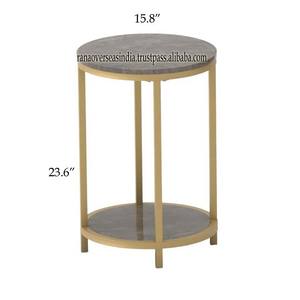 Marco de metal dorado de calidad superior estándar y mesa central redonda de mármol superior Uso de diferentes tamaños y formas para el comedor de la oficina en el hogar - Product Image 2