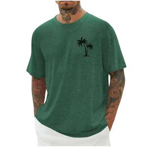 T-shirt personnalisé haut de gamme pour homme 2025 – Design unique, été, 100 % coton, manches courtes, couleur unie, poche haute - Product Image 5