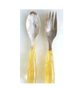 100% naturel écologique corne de buffle cuillère couverts articles bonne qualité corne de buffle sel cuillère prix le plus bas - Product Image 1