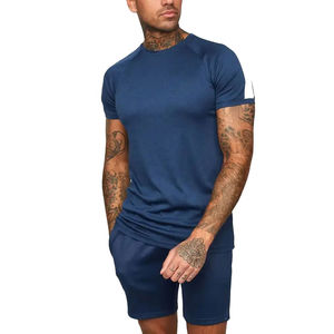 Nouvel Arrivage Ensemble de Sport Homme T-shirt Uni et Short Taille Élastique Logo Personnalisé Broderie Été Spandex/Coton Épais - Product Image 5