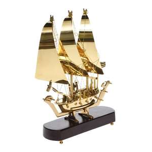 Modèle de bateau de luxe avec base or Titanic navire objet décoratif articles de pièce maîtresse décoration intérieure de navire nautique doré - Product Image 1