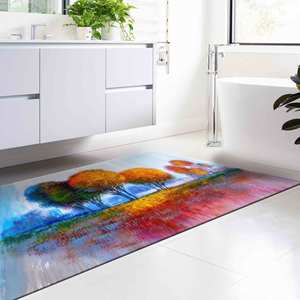 Alfombra con Diseño de Árboles Otoñales: Alfombra Decorativa Antideslizante y Colorida, Alfombra de Chenilla - Product Image 4