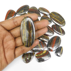 Top qualité fer oeil de tigre pierres précieuses en vrac mélanger forme et taille énergie guérison fer oeil de tigre Cabochon Lot disponible à la vente - Product Image 2