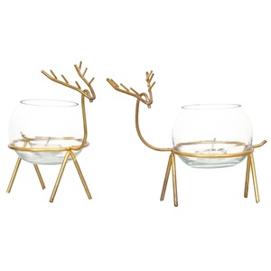 วัตถุบนโต๊ะรูปกวางเรนเดียร์สีทองที่สวยงามสำหรับตกแต่งโต๊ะรูปปั้นกวางเรนเดียร์คริสต์มาสตกแต่งโต๊ะ - Product Image 4