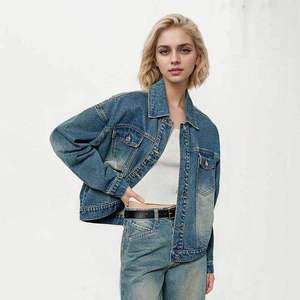 Automne femmes bouton à manches longues veste printemps décontracté Denim veste manteaux Premium survêtement manteau pour quotidien - Product Image 1