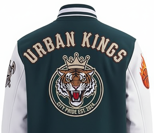 Veste universitaire anglaise ancienne pour hommes classique Letterman Bomber col montant Logo avant 100% coton Style Streetwear - Product Image 4