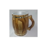 Tasse en bois de conception unique avec à l'intérieur de l'acier inoxydable de haute qualité pour la tasse de boisson de restaurant pour le lait au prix de gros
