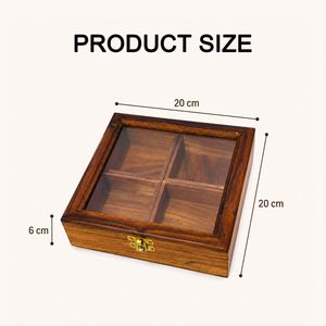 กล่องใส่เครื่องเทศไม้ KHATI HOUSE SpiceVault รุ่นพรีเมียม งานแฮนด์เมด 4 ช่อง พร้อมฝาแก้ว - Product Image 2