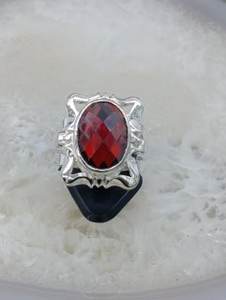 Bagues en argent 925 pour hommes avec design gravé à la main et pierres colorées - Product Image 3