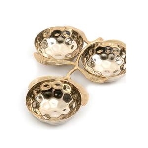 Vaisselle design martelée bols de service alimentaire en métal en acier conception de feuille bols de service de dates décoratifs polis au nickel - Product Image 4