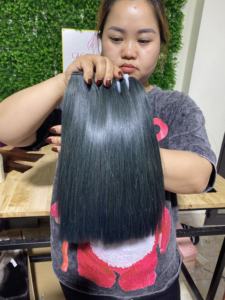 Top vietnamien cheveux humains frontal bob armure en trame Double dessiné pas cher 13X4 13x5 13x6 frontal dentelle fermeture vietnamien cheveux humains - Product Image 5