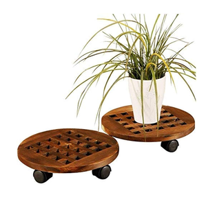 Soporte redondo de madera para macetas, macetas decorativas para interiores, soporte para macetas, producto más vendido - Product Image 1