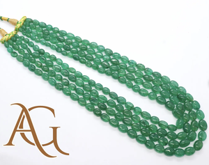 Cuentas sueltas lisas ovaladas de fresa verde natural color esmeralda China para la fabricación de joyas cristal cuarzo - Product Image 5