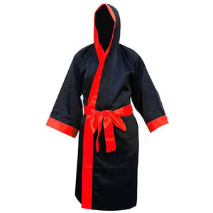 New Design Fashionable Full Length <b>Boxing</b> <b>Robe</b> with Hood Custom Design Best Quality Cotton Breathable <b>Boxing</b> <b>Robe</b> - Product Image 1