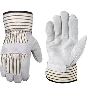 Gants de travail en cuir de vachette de qualité robuste Gants de gréeur de construction de protection des mains de sécurité industrielle - Product Image 1