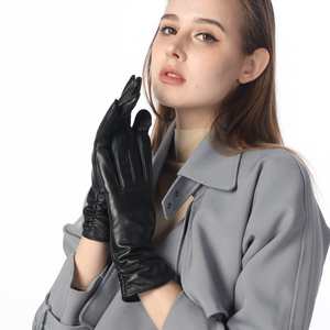 Gants d'hiver chauds de haute qualité en peau de mouton personnalisés, thermiques, unis, pour l'extérieur, avec poignet épais - Product Image 3