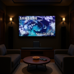 75-Inch LED 8K Smart <b>TV</b> with Wireless Soundbar System Subwoofer <b>USB</b> AUX Remote Control for Bluetooth Version - Product Image 1