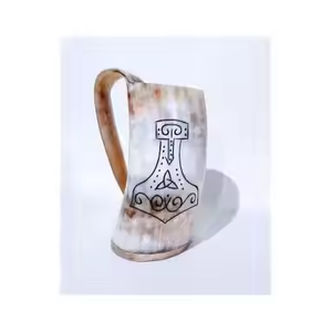 Tasses exclusives en corne de buffle naturelle 2025 Tasse à bière Viking la plus vendue pour les Offre Spéciale de fête - Product Image 5
